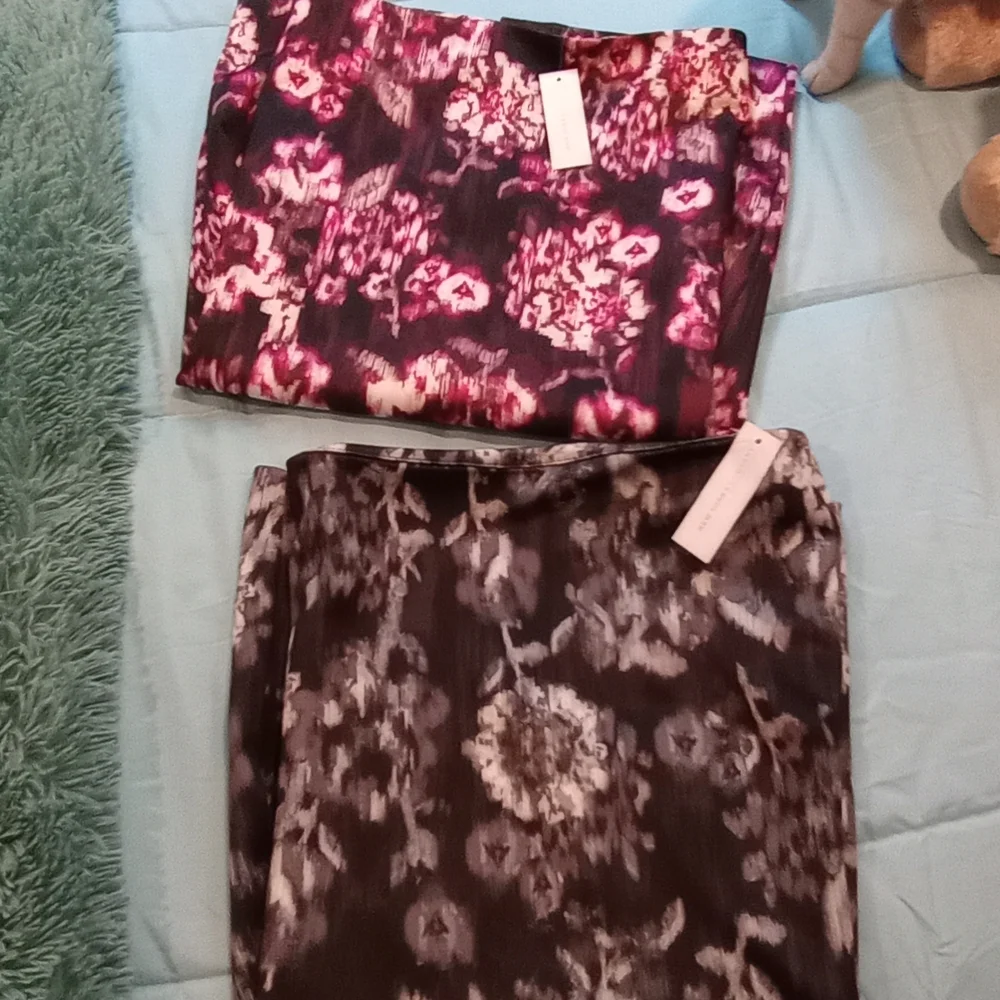 2 Skirts New York & Company Pink and Black Floral Skirs. NWT - Picture 12 of 13
